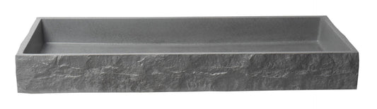 ALFI brand - 39" Solid Concrete Gray Matte Trough Sink for the Bathroom - ABCO39TR
