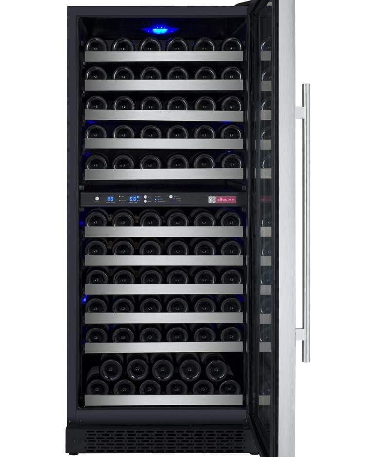 Allavino Wine & Beverage Centers FlexCount Series 121 Bottle Dual Zone Wine Refrigerator VSWR121-2SL20 Allavino Wine & Beverage Centers FlexCount Series 121 Bottle Dual Zone Wine Refrigerator VSWR121-2SL20