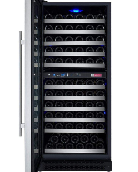 Allavino Wine & Beverage Centers FlexCount Series 121 Bottle Dual Zone Wine Refrigerator VSWR121-2SL20