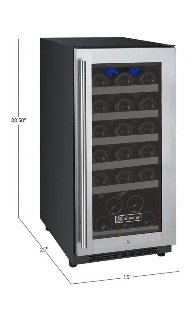 Allavino Wine & Beverage Centers FlexCount Series 15" 30-Bottle Single Zone Wine Refrigerator - VSWR30-1SR20 Allavino Wine & Beverage Centers FlexCount Series 15" 30-Bottle Single Zone Wine Refrigerator - VSWR30-1SR20