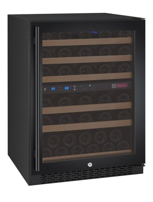 Allavino Wine & Beverage Centers FlexCount Series 56 Bottle Dual-Zone Wine Cellar with Black Door - VSWR56-2BR20