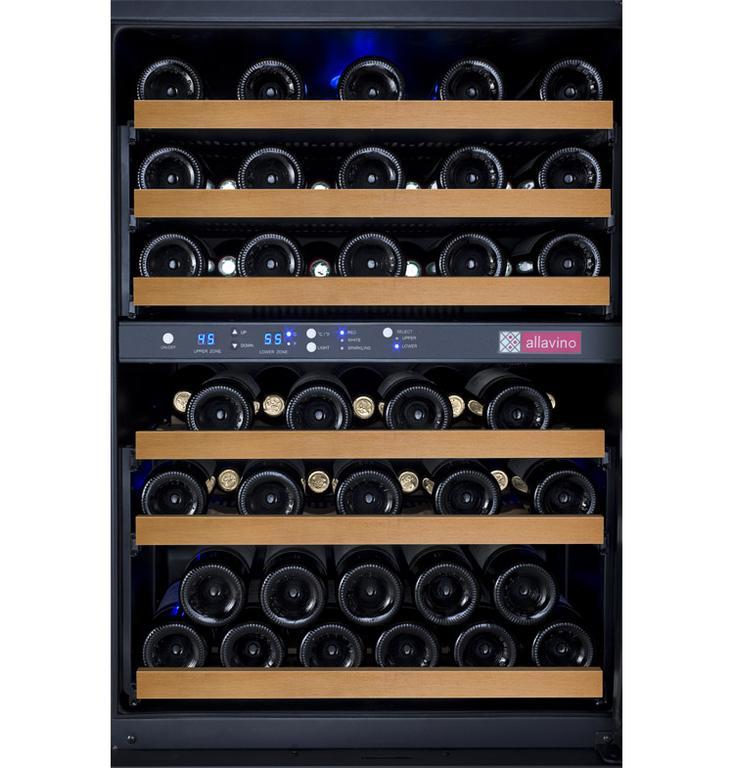 Allavino Wine & Beverage Centers FlexCount Series 56 Bottle Dual-Zone Wine Cellar with Black Door - VSWR56-2BR20 Allavino Wine & Beverage Centers FlexCount Series 56 Bottle Dual-Zone Wine Cellar with Black Door - VSWR56-2BR20