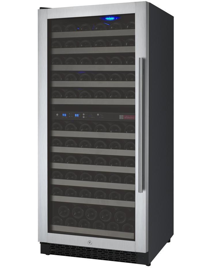 Allavino Wine & Beverage Centers Hinge Left FlexCount Series 121 Bottle Dual Zone Wine Refrigerator VSWR121-2SL20 Allavino Wine & Beverage Centers Hinge Left FlexCount Series 121 Bottle Dual Zone Wine Refrigerator VSWR121-2SL20
