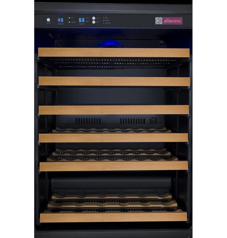 Allavino Wine & Beverage Centers Left Hiege FlexCount Series 56 Bottle Single Zone Wine Cellar with Black Doors - VSWR56-1BL20 Allavino Wine & Beverage Centers Left Hiege FlexCount Series 56 Bottle Single Zone Wine Cellar with Black Doors - VSWR56-1BL20