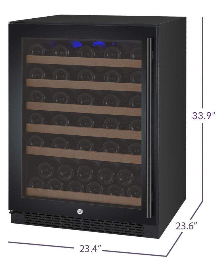 Allavino Wine & Beverage Centers Left Hiege FlexCount Series 56 Bottle Single Zone Wine Cellar with Black Doors - VSWR56-1BL20 Allavino Wine & Beverage Centers Left Hiege FlexCount Series 56 Bottle Single Zone Wine Cellar with Black Doors - VSWR56-1BL20