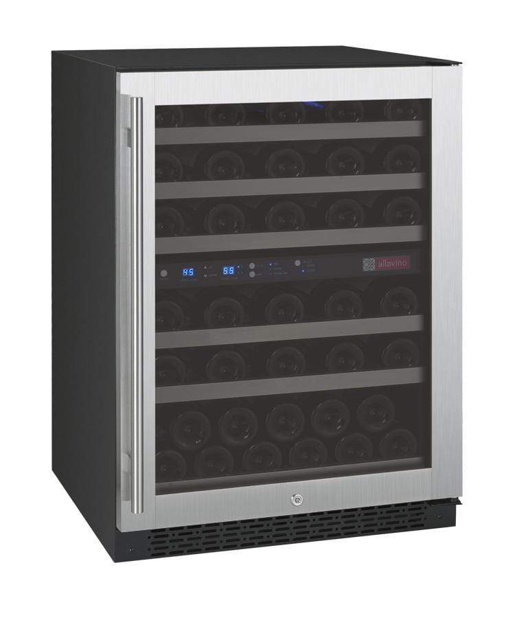 Allavino Wine & Beverage Centers Right Hinge FlexCount Series 56 Bottle Dual Zone Wine Refrigerator - VSWR56-2SR20 Allavino Wine & Beverage Centers Right Hinge FlexCount Series 56 Bottle Dual Zone Wine Refrigerator - VSWR56-2SR20