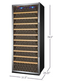 Allavino Wine & Beverage Centers Vite Series 305 Bottle Single-Zone Wine Refrigerator - Stainless Steel Door with Left Hinge - YHWR305-1SL20 Allavino Wine & Beverage Centers Vite Series 305 Bottle Single-Zone Wine Refrigerator - Stainless Steel Door with Left Hinge - YHWR305-1SL20