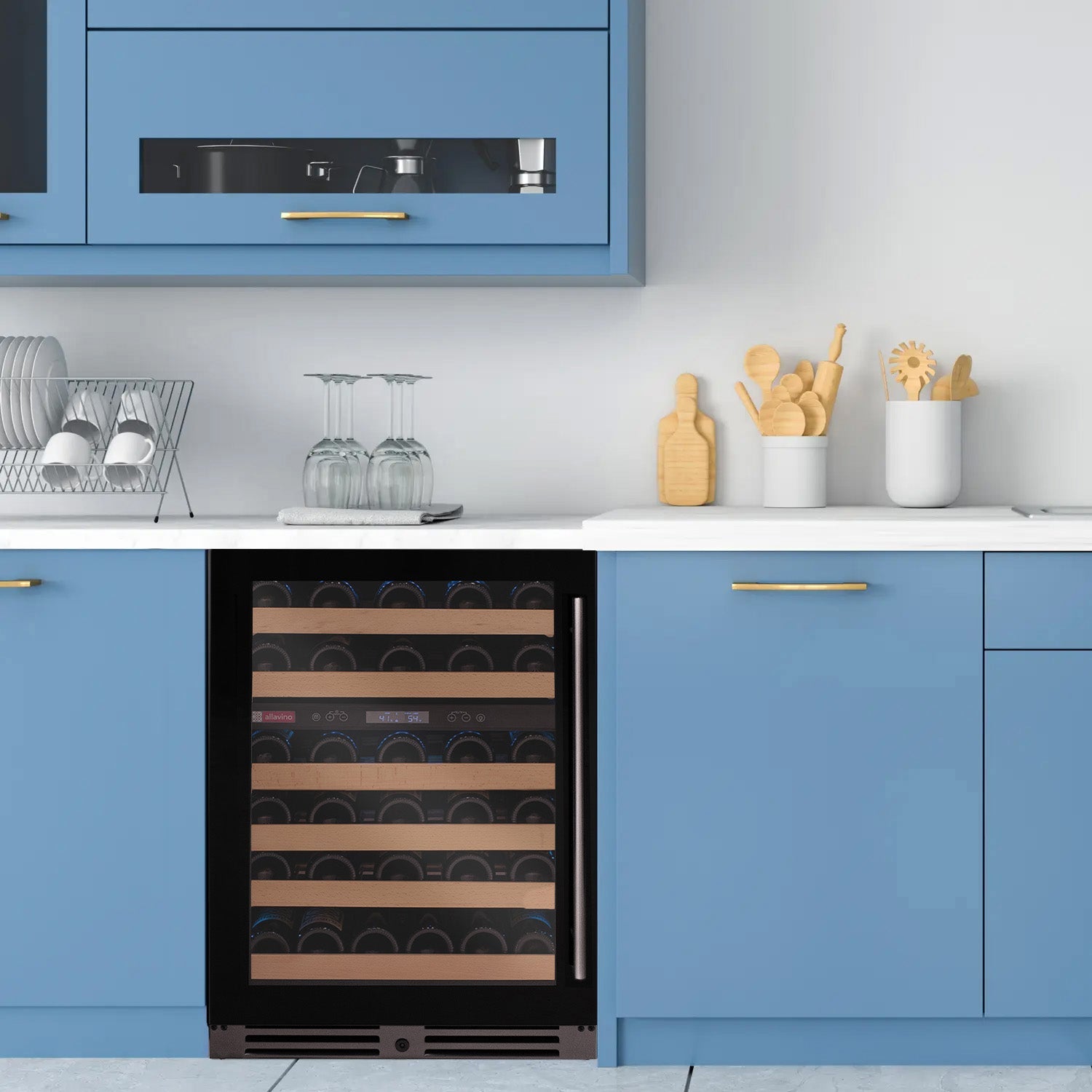 Allavino - Reserva Series 50 Bottle 34" Tall Dual Zone Black Glass Wine Cooler Refrigerator Allavino - Reserva Series 50 Bottle 34" Tall Dual Zone Black Glass Wine Cooler Refrigerator