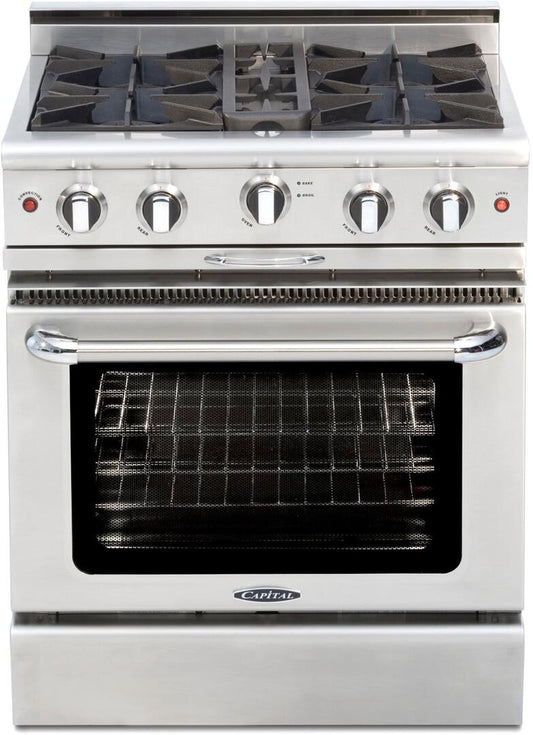 Capital Cooking - 30" Capital Culinarian Range - Manual Clean - 25K BTU - 4 Open Burners, 1 8K BTU Small Pan Burner - MCOR304