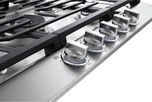 LG - 30" Smart Gas Cooktop 22K BTU, EasyClean Cooktop, Backlit Weighted Knobs - Gas Cooktops - CBGJ3027S