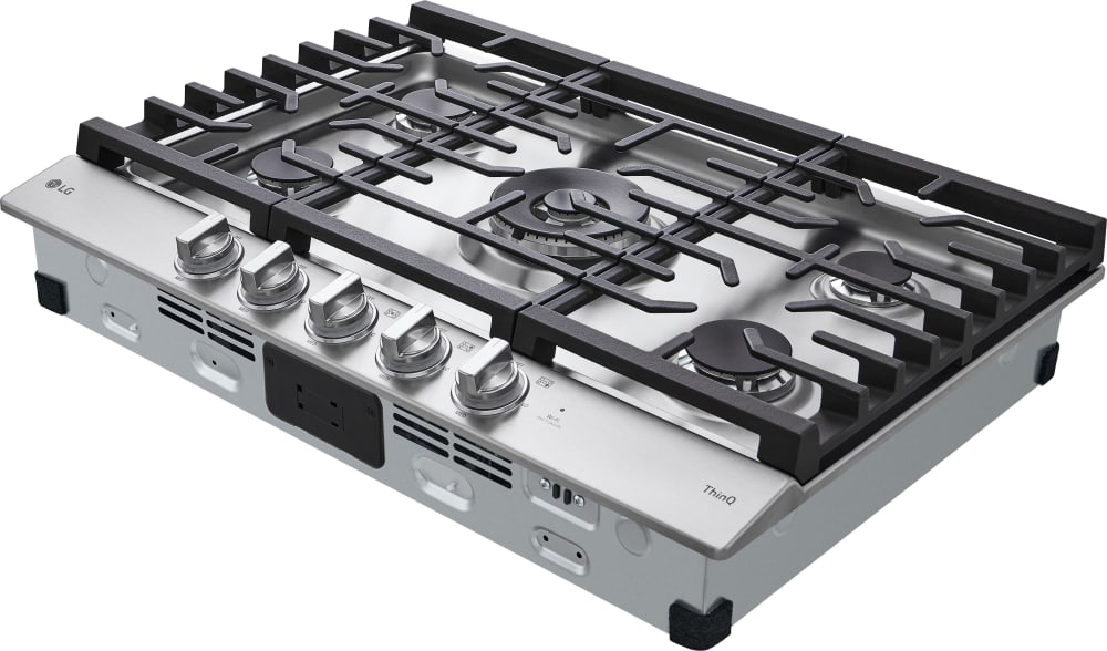 LG - 30" Smart Gas Cooktop 22K BTU, EasyClean Cooktop, Backlit Weighted Knobs - Gas Cooktops - CBGJ3027S LG - 30" Smart Gas Cooktop 22K BTU, EasyClean Cooktop, Backlit Weighted Knobs - Gas Cooktops - CBGJ3027S