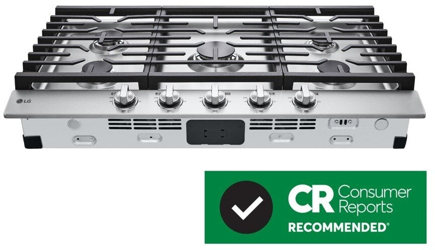 LG - 36" Gas Cooktop, 20K BTU, EsayClean Cooktop - Gas Cooktops - CBGJ3623S LG - 36" Gas Cooktop, 20K BTU, EsayClean Cooktop - Gas Cooktops - CBGJ3623S