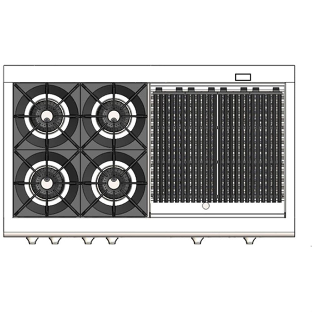 Capital Cooking - 48" Capital Connoisseurian Dual Fuel Range - Self Clean - 25K BTU - 4 Open Burners + 24" BBQ Grill Burner - COB484BB Capital Cooking - 48" Capital Connoisseurian Dual Fuel Range - Self Clean - 25K BTU - 4 Open Burners + 24" BBQ Grill Burner - COB484BB