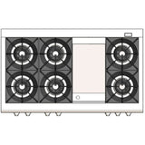 Capital Cooking - 48" Capital Connoisseurian Dual Fuel Range - Self Clean - 25K BTU - 6 Open Burners + 12" Griddle, 1 8K BTU Small Pan Burner - COB484G2 Capital Cooking - 48" Capital Connoisseurian Dual Fuel Range - Self Clean - 25K BTU - 6 Open Burners + 12" Griddle, 1 8K BTU Small Pan Burner - COB484G2