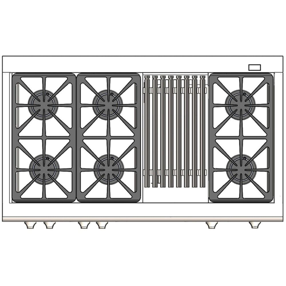 Capital Cooking - 48" Capital Connoisseurian Dual Fuel Range - Self Clean - 19K BTU - 6 Sealed Burners w/ 12" BBQ - CSB484B2 Capital Cooking - 48" Capital Connoisseurian Dual Fuel Range - Self Clean - 19K BTU - 6 Sealed Burners w/ 12" BBQ - CSB484B2