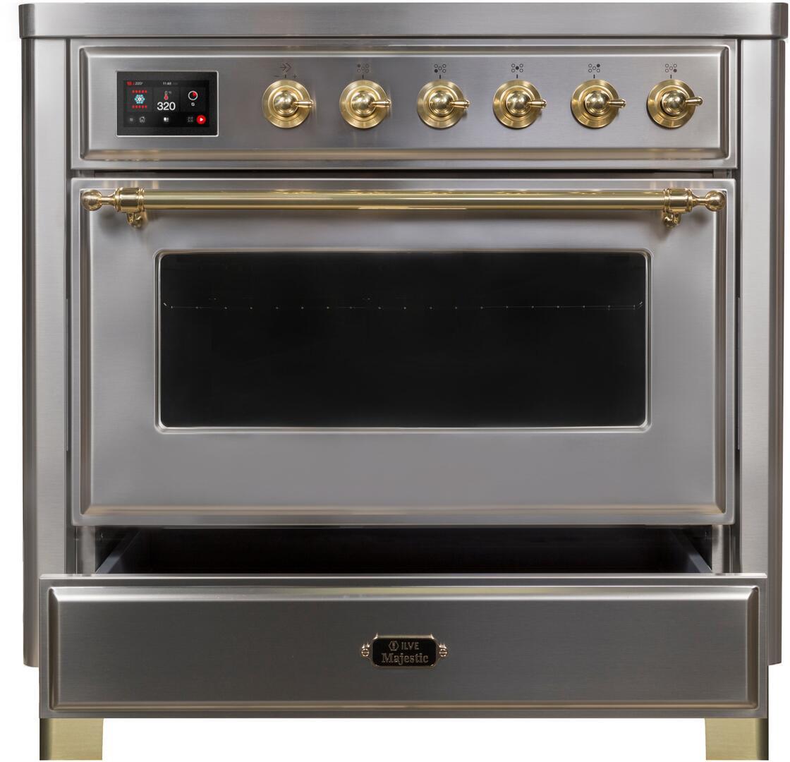 ILVE - 36" Magestic II Series Freestanding Electric Induction Range - Glass Door(s) - Warming Drawer ILVE - 36" Magestic II Series Freestanding Electric Induction Range - Glass Door(s) - Warming Drawer