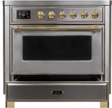 ILVE - 36" Magestic II Series Freestanding Electric Induction Range - Glass Door(s) - Warming Drawer ILVE - 36" Magestic II Series Freestanding Electric Induction Range - Glass Door(s) - Warming Drawer