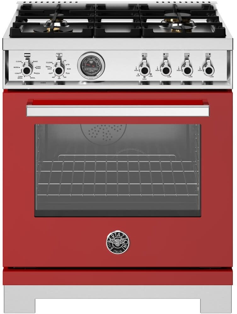 Bertazzoni - 30 inch All Gas Range, 4 Brass Burners - PRO304BFGMXT Bertazzoni - 30 inch All Gas Range, 4 Brass Burners - PRO304BFGMXT