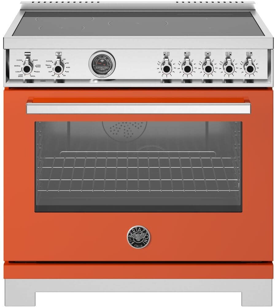 Bertazzoni - 36 inch Induction Range, 5 Heating Zones and Cast Iron Griddle, Electric Self-Clean Oven - PRO365ICFEPXT Bertazzoni - 36 inch Induction Range, 5 Heating Zones and Cast Iron Griddle, Electric Self-Clean Oven - PRO365ICFEPXT
