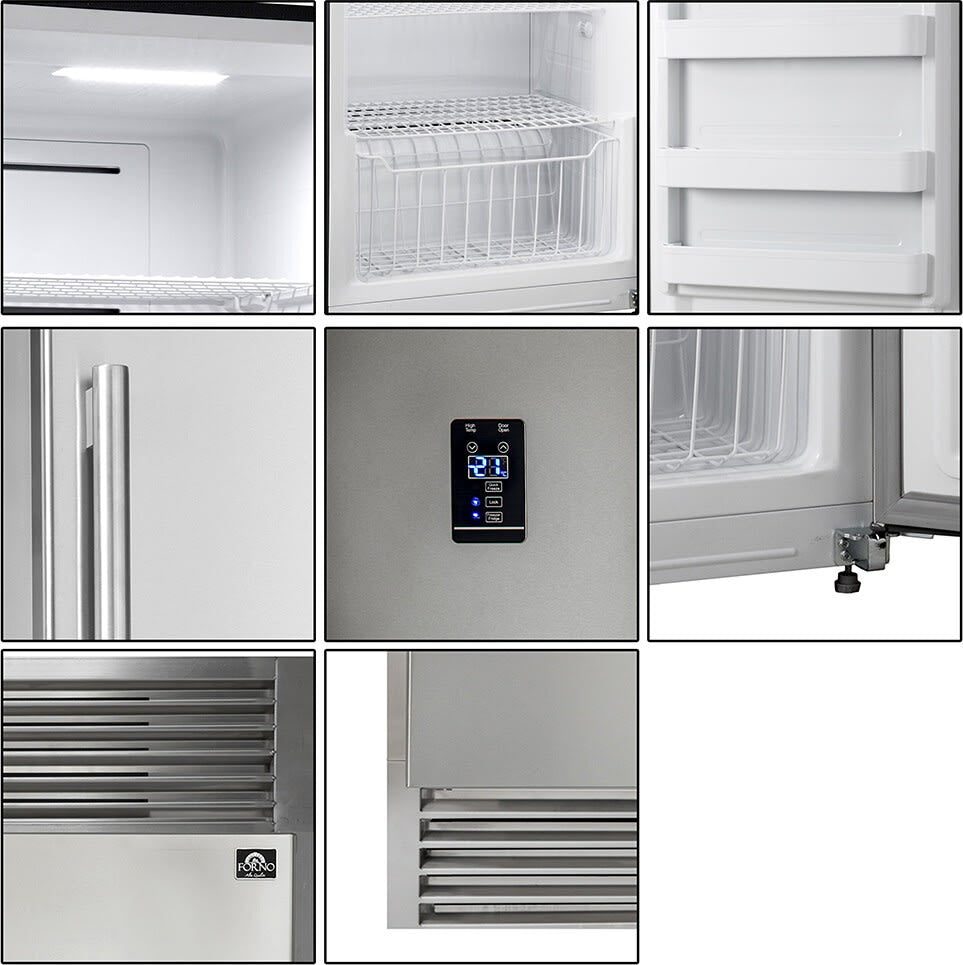 Forno - 28 Inch Refrigerator/Freezer Column - 13.8 cu. ft. Capacity - Left Hinge - FFFFD1933-28LS Forno - 28 Inch Refrigerator/Freezer Column - 13.8 cu. ft. Capacity - Left Hinge - FFFFD1933-28LS