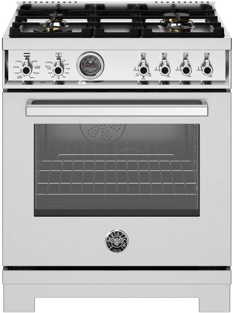 Bertazzoni - 30 inch All Gas Range, 4 Brass Burners - PRO304BFGMXT Bertazzoni - 30 inch All Gas Range, 4 Brass Burners - PRO304BFGMXT