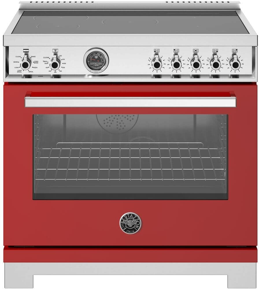 Bertazzoni - 36 inch Induction Range, 5 Heating Zones and Cast Iron Griddle, Electric Self-Clean Oven - PRO365ICFEPXT Bertazzoni - 36 inch Induction Range, 5 Heating Zones and Cast Iron Griddle, Electric Self-Clean Oven - PRO365ICFEPXT