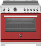 Bertazzoni - 36 inch Induction Range, 5 Heating Zones and Cast Iron Griddle, Electric Self-Clean Oven - PRO365ICFEPXT Bertazzoni - 36 inch Induction Range, 5 Heating Zones and Cast Iron Griddle, Electric Self-Clean Oven - PRO365ICFEPXT