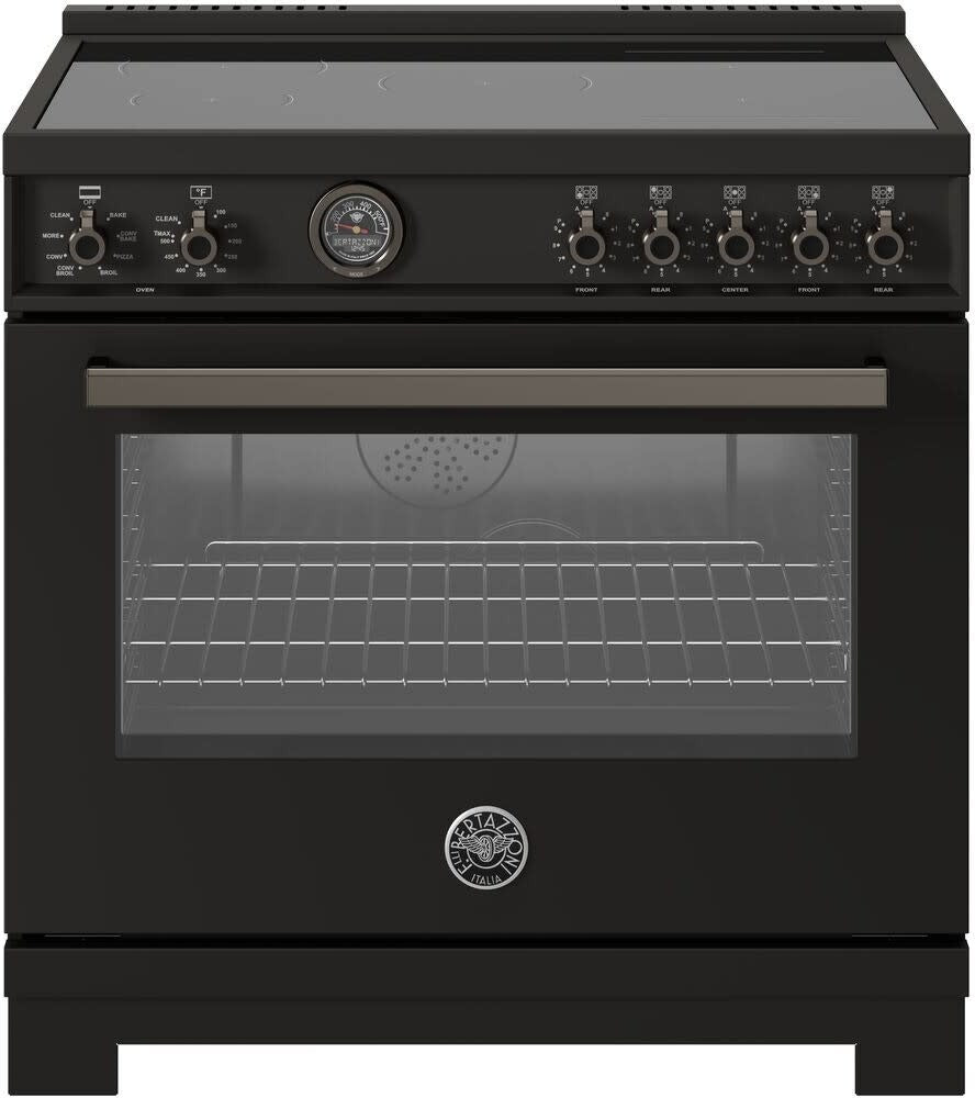Bertazzoni - 36 inch Induction Range, 5 Heating Zones and Cast Iron Griddle, Electric Self-Clean Oven - PRO365ICFEPXT Bertazzoni - 36 inch Induction Range, 5 Heating Zones and Cast Iron Griddle, Electric Self-Clean Oven - PRO365ICFEPXT