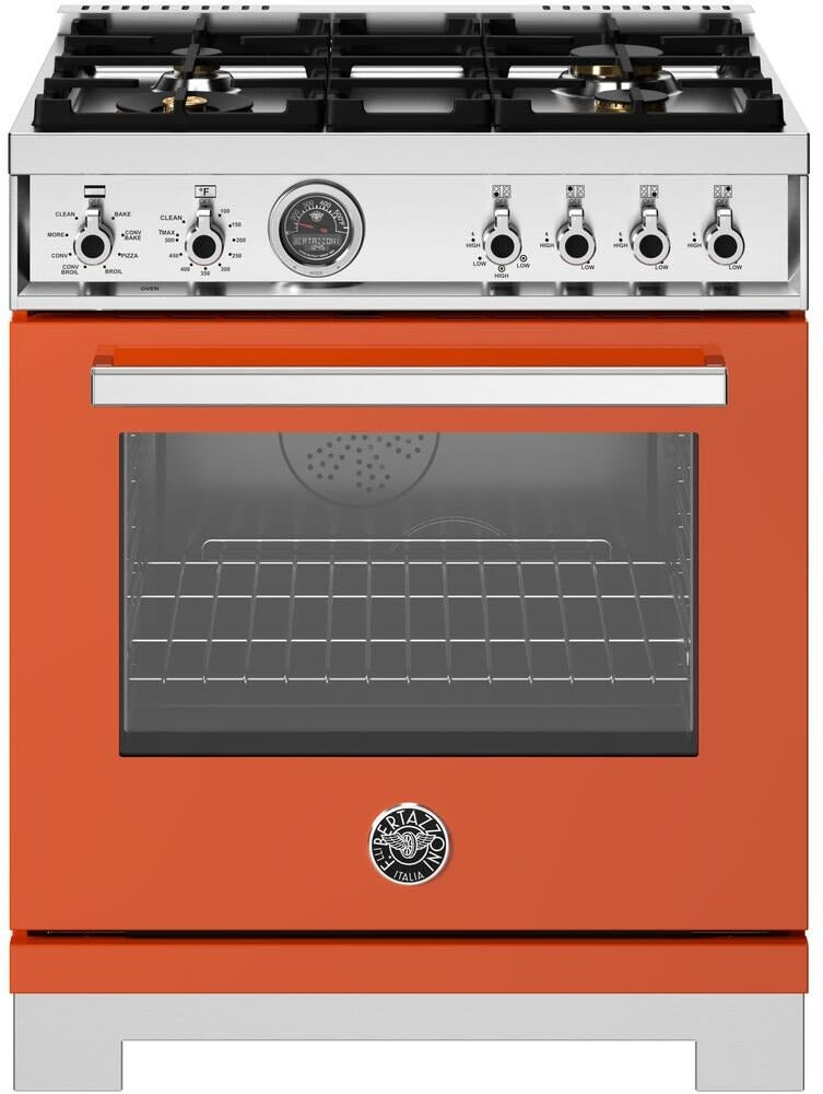 Bertazzoni - 30 inch All Gas Range, 4 Brass Burners - PRO304BFGMXT Bertazzoni - 30 inch All Gas Range, 4 Brass Burners - PRO304BFGMXT