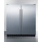 Summit - 30" wide undercounter frost-free side-by-side refrigerator-freezer in stainless steel with locks, stainless steel handles, and digital controls - FFRF3070BSS