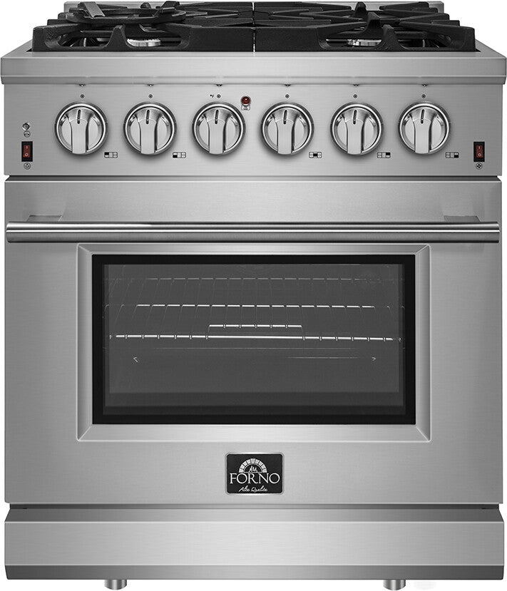 Forno - 30-Inch Freestanding Gas Range: 5 Sealed Burners, 4.32 cu. ft. Oven, Convection, Illuminated Knobs Forno - 30-Inch Freestanding Gas Range: 5 Sealed Burners, 4.32 cu. ft. Oven, Convection, Illuminated Knobs