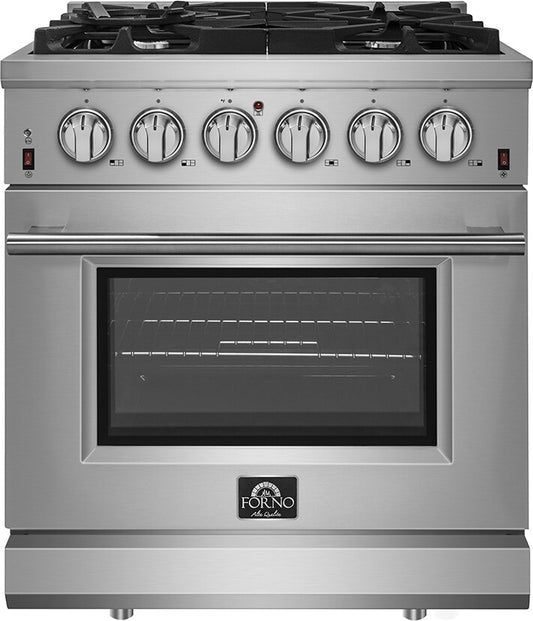 Forno - 30-Inch Freestanding Gas Range: 5 Sealed Burners, 4.32 cu. ft. Oven, Convection, Illuminated Knobs