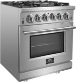 Forno - 30-Inch Freestanding Gas Range: 5 Sealed Burners, 4.32 cu. ft. Oven, Convection, Illuminated Knobs Forno - 30-Inch Freestanding Gas Range: 5 Sealed Burners, 4.32 cu. ft. Oven, Convection, Illuminated Knobs
