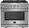 FORNO - 36-Inch Freestanding Gas Range: 6 Sealed Burners, 5.36 cu. ft. Oven, Continuous Grates, Convection, Illuminated Knobs