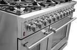 FORNO - 48-Inch Freestanding Gas Range: 8 Sealed Burners, Double Oven, 6.58 cu. ft. Total Capacity, Continuous Grates FORNO - 48-Inch Freestanding Gas Range: 8 Sealed Burners, Double Oven, 6.58 cu. ft. Total Capacity, Continuous Grates