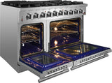 FORNO - 48-Inch Freestanding Gas Range: 8 Sealed Burners, Double Oven, 6.58 cu. ft. Total Capacity, Continuous Grates FORNO - 48-Inch Freestanding Gas Range: 8 Sealed Burners, Double Oven, 6.58 cu. ft. Total Capacity, Continuous Grates