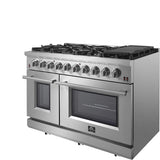 FORNO - 48-Inch Freestanding Gas Range: 8 Sealed Burners, Double Oven, 6.58 cu. ft. Total Capacity, Continuous Grates FORNO - 48-Inch Freestanding Gas Range: 8 Sealed Burners, Double Oven, 6.58 cu. ft. Total Capacity, Continuous Grates
