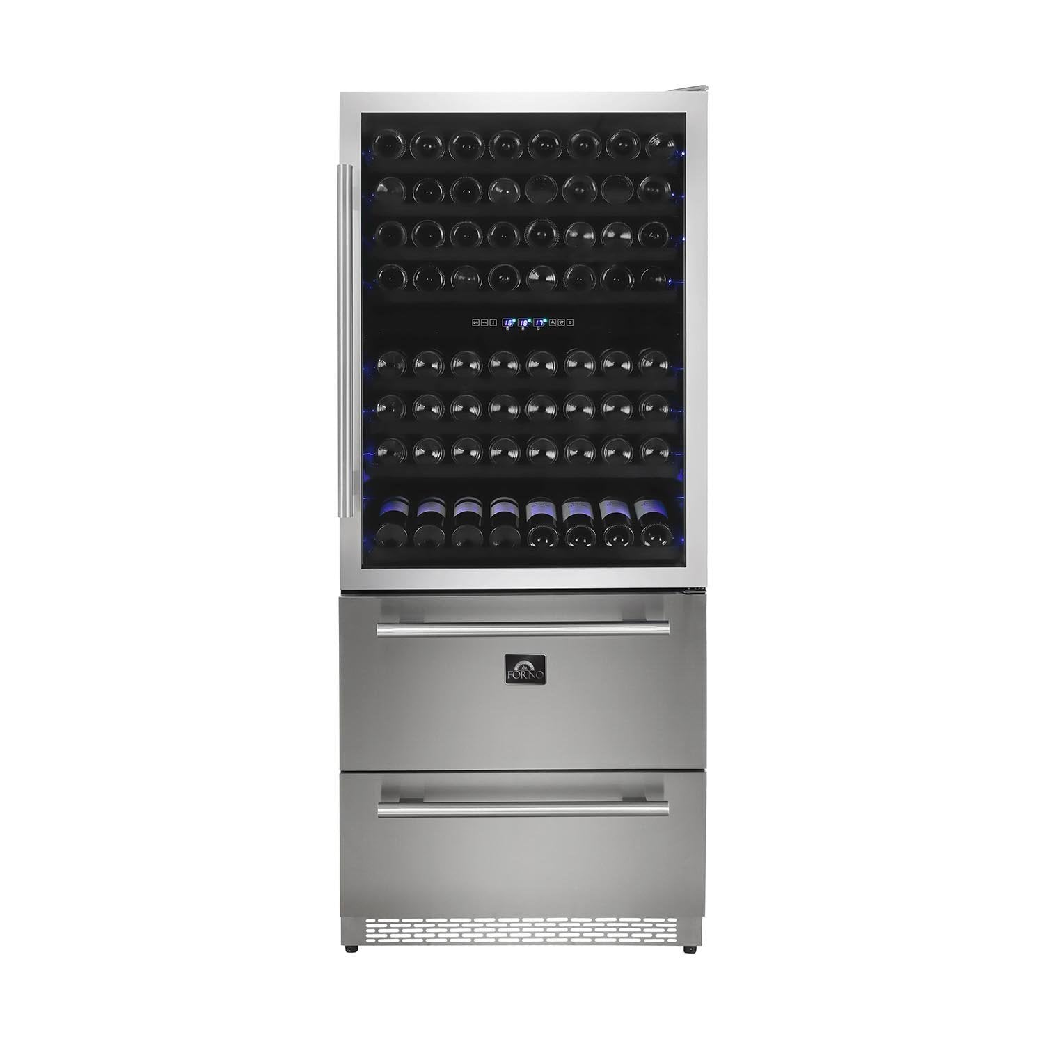 Forno 30-Inch Dual Zone Wine Cooler & Refrigerator Drawer Forno 30-Inch Dual Zone Wine Cooler & Refrigerator Drawer