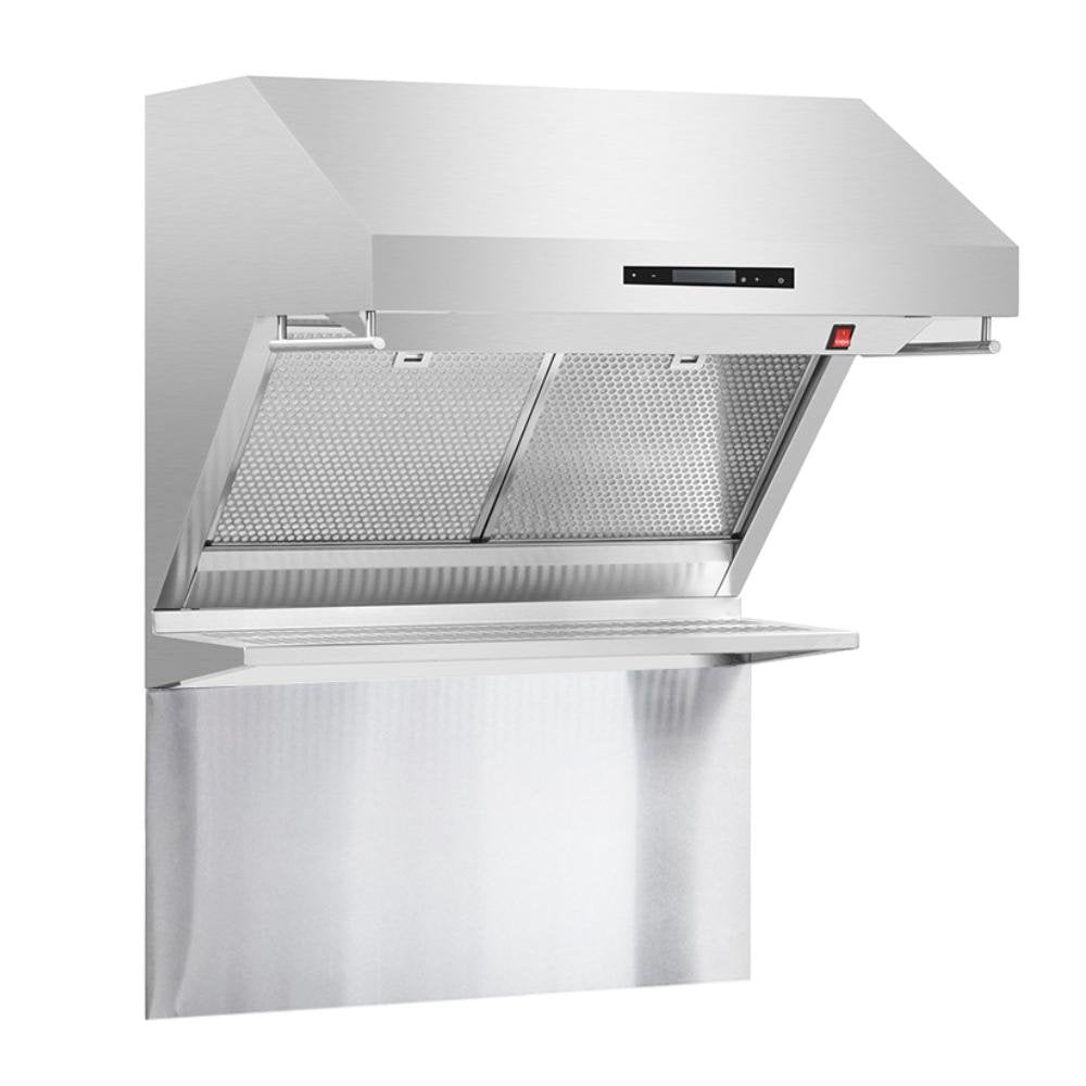 Savona - 30 in. Wall Mount Range Hood with Red Light Warmer/Shelf/Back Splash Hybrid Filters in Stainless Steel | FRHWM5029-30HB Savona - 30 in. Wall Mount Range Hood with Red Light Warmer/Shelf/Back Splash Hybrid Filters in Stainless Steel | FRHWM5029-30HB