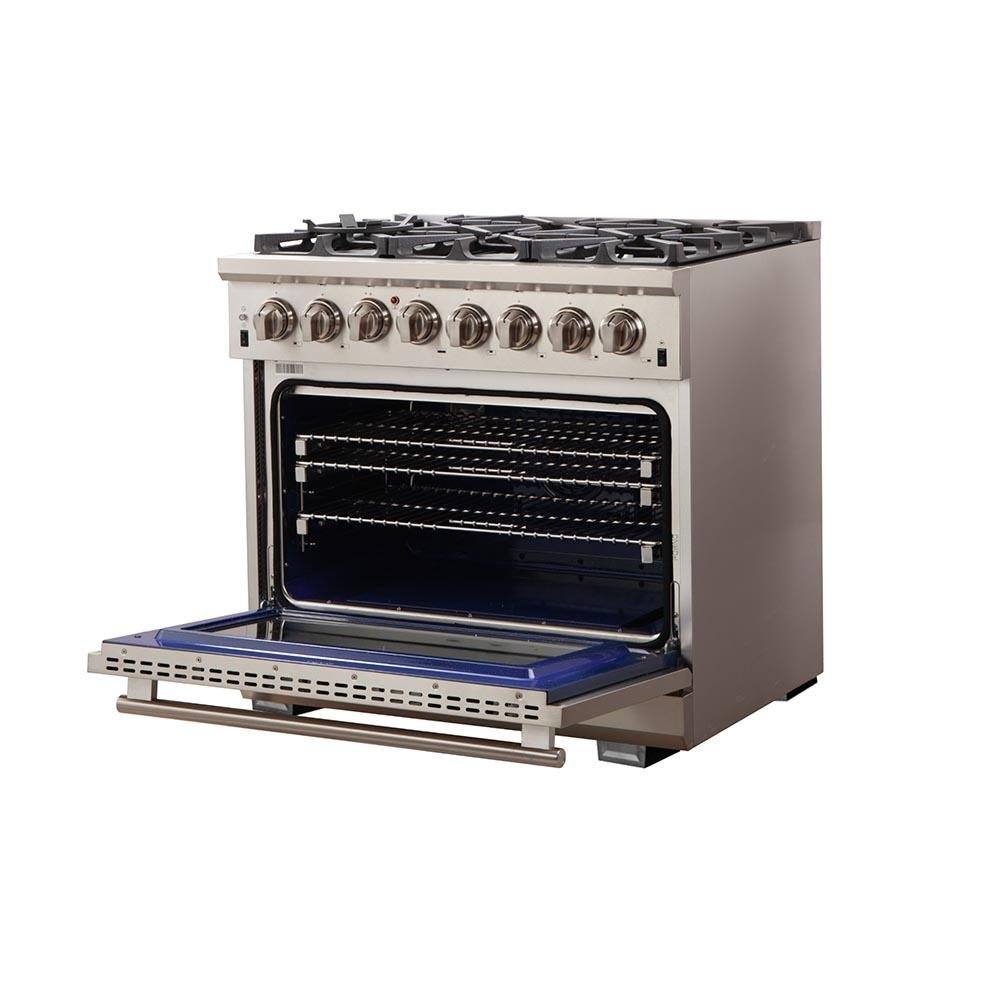 FORNO - 36-Inch Capriasca Dual Fuel Range - Gas Cooktop with 240v Electric Oven - 6 Burners, Convection Oven and 120,000 BTUs - FFSGS618736 FORNO - 36-Inch Capriasca Dual Fuel Range - Gas Cooktop with 240v Electric Oven - 6 Burners, Convection Oven and 120,000 BTUs - FFSGS618736