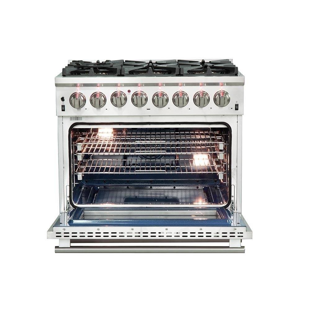 FORNO - 36-Inch Capriasca Dual Fuel Range - Gas Cooktop with 240v Electric Oven - 6 Burners, Convection Oven and 120,000 BTUs - FFSGS618736 FORNO - 36-Inch Capriasca Dual Fuel Range - Gas Cooktop with 240v Electric Oven - 6 Burners, Convection Oven and 120,000 BTUs - FFSGS618736