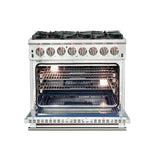 FORNO - 36-Inch Capriasca Dual Fuel Range - Gas Cooktop with 240v Electric Oven - 6 Burners, Convection Oven and 120,000 BTUs - FFSGS618736 FORNO - 36-Inch Capriasca Dual Fuel Range - Gas Cooktop with 240v Electric Oven - 6 Burners, Convection Oven and 120,000 BTUs - FFSGS618736