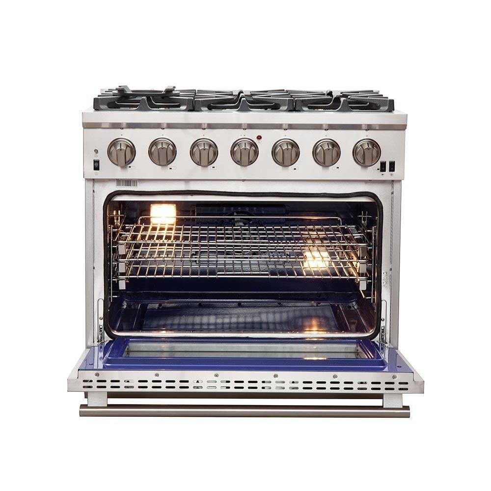 FORNO - 36-Inch Capriasca Gas Range with 6 Burners, Convection Oven and 120,000 BTUs - FFSGS626036 FORNO - 36-Inch Capriasca Gas Range with 6 Burners, Convection Oven and 120,000 BTUs - FFSGS626036