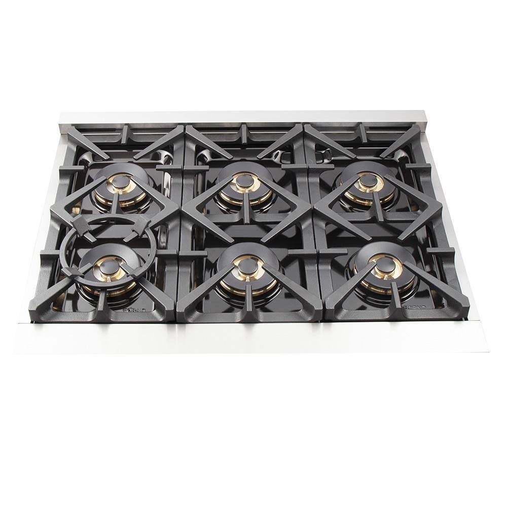 FORNO - 36-Inch Capriasca Gas Range with 6 Burners, Convection Oven and 120,000 BTUs - FFSGS626036 FORNO - 36-Inch Capriasca Gas Range with 6 Burners, Convection Oven and 120,000 BTUs - FFSGS626036