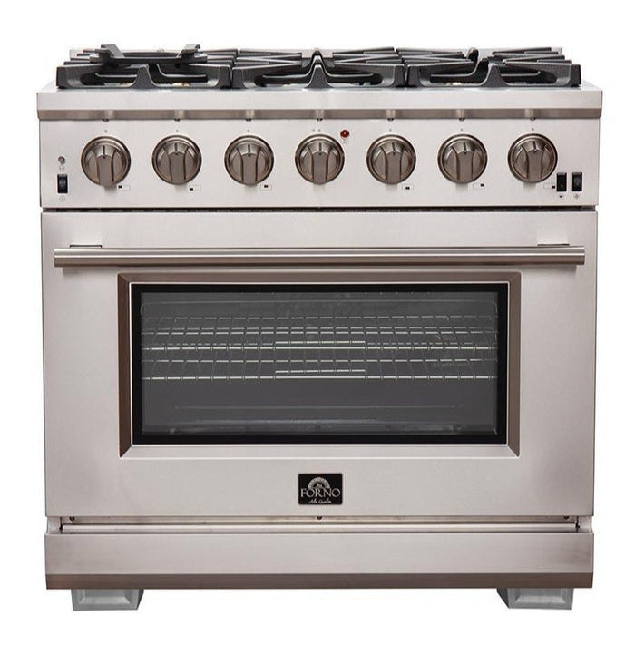 FORNO - 36-Inch Capriasca Gas Range with 6 Burners, Convection Oven and 120,000 BTUs - FFSGS626036 FORNO - 36-Inch Capriasca Gas Range with 6 Burners, Convection Oven and 120,000 BTUs - FFSGS626036