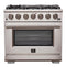 FORNO - 36-Inch Capriasca Gas Range with 6 Burners, Convection Oven and 120,000 BTUs - FFSGS626036