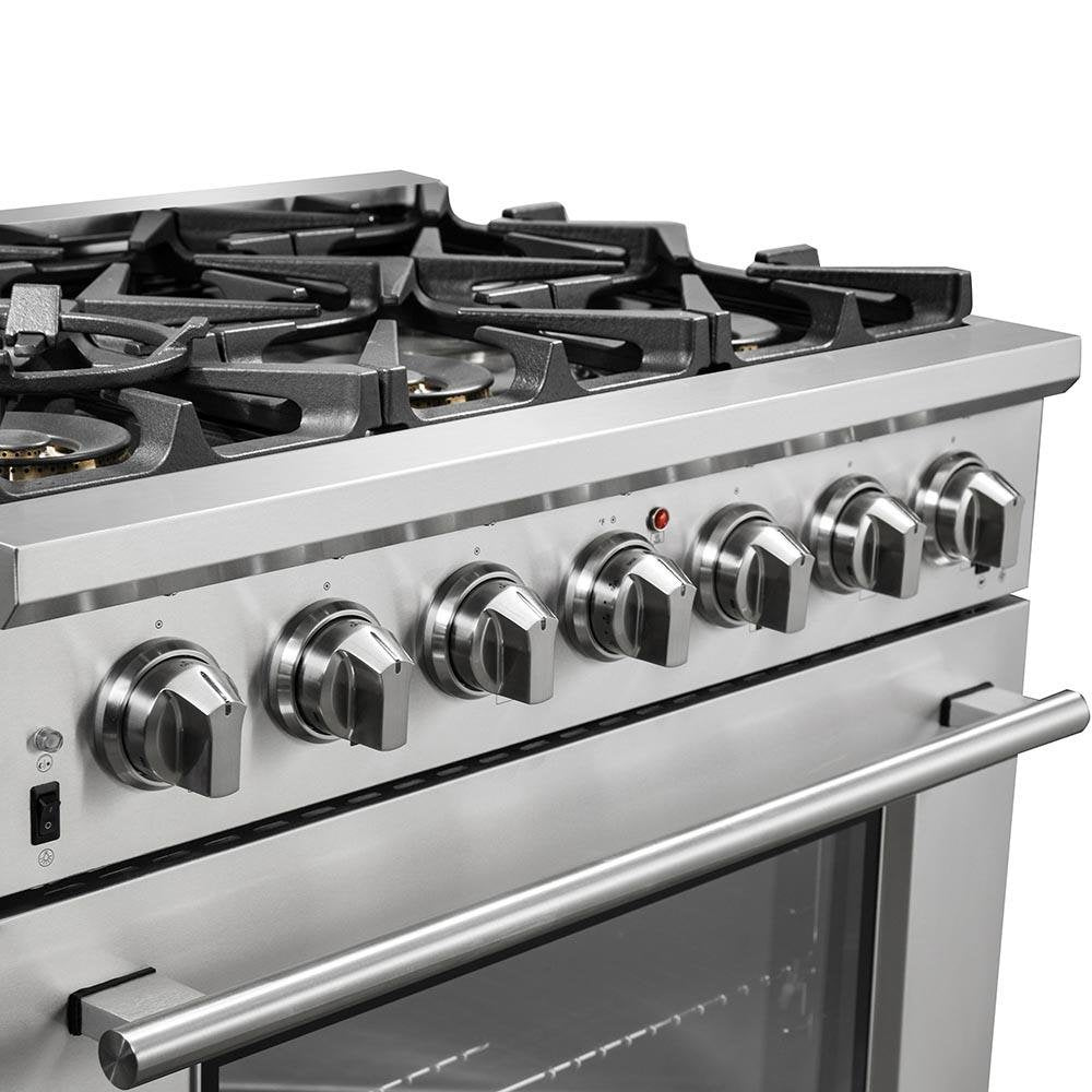 FORNO - 36-Inch Capriasca Gas Range with 6 Burners, Convection Oven and 120,000 BTUs - FFSGS626036 FORNO - 36-Inch Capriasca Gas Range with 6 Burners, Convection Oven and 120,000 BTUs - FFSGS626036