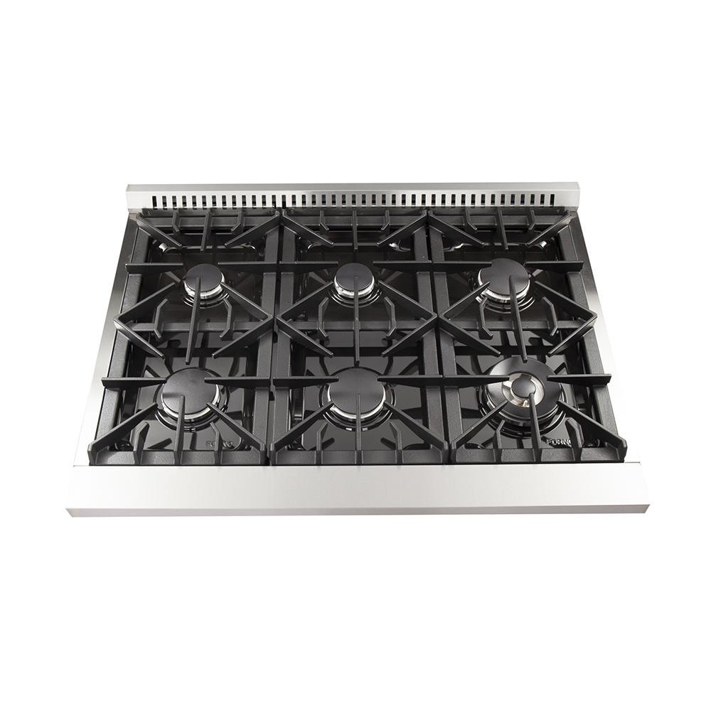 FORNO - 36-Inch Galiano Dual Fuel Range with 6 Gas Burners, 240v Electric Convection Oven FORNO - 36-Inch Galiano Dual Fuel Range with 6 Gas Burners, 240v Electric Convection Oven
