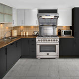 FORNO - 36-Inch Galiano Dual Fuel Range with 6 Gas Burners, 240v Electric Convection Oven FORNO - 36-Inch Galiano Dual Fuel Range with 6 Gas Burners, 240v Electric Convection Oven