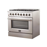 FORNO - 36-Inch Galiano Dual Fuel Range with 6 Gas Burners, 240v Electric Convection Oven FORNO - 36-Inch Galiano Dual Fuel Range with 6 Gas Burners, 240v Electric Convection Oven